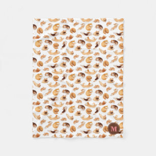Couverture Polaire Motif illustré par chiens mignons d'aquarelle