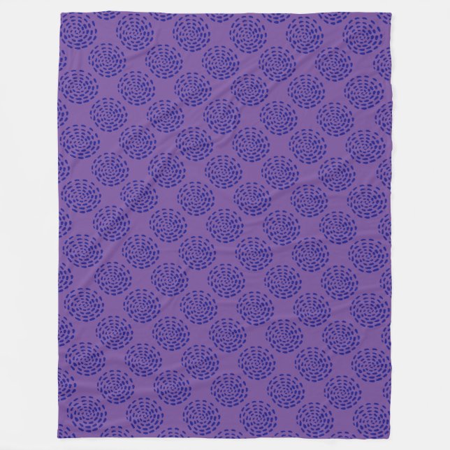 Couverture Polaire Motif indigo bleu foncé rayé sur violet (Devant)