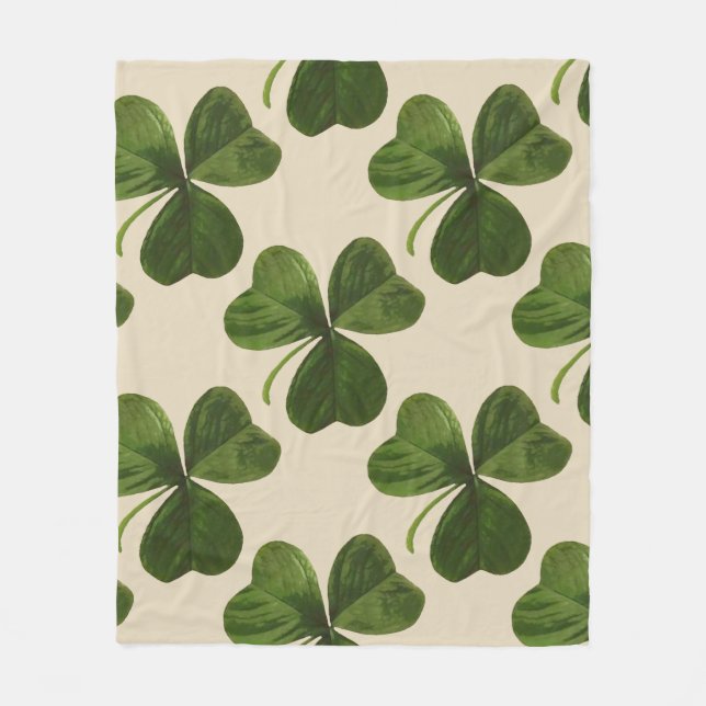 Couverture Polaire Motif irlandais de shamrock du jour de St Patrick (Devant)