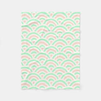 Couverture Polaire Motif japonais Kawaii Pastel Seigaiha