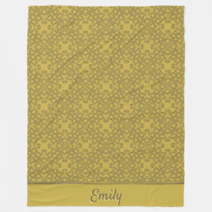 Couverture Polaire Motif jaune moutarde personnalisé