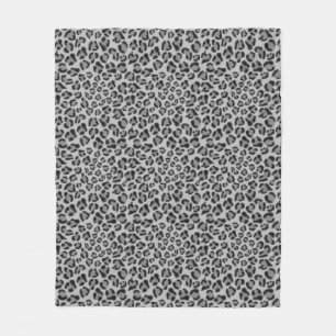 Couverture Polaire Motif léopard noir et gris, motif guépard
