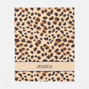 Couverture Polaire Motif léopard personnalisé Tache de chat sauvage m