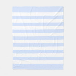 Couverture Polaire Motif Lignes Pastel Bleu Bébé & Blanc