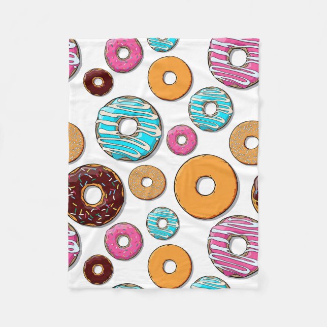 Couverture Polaire Motif lunatique de beignet lumineux (Devant)
