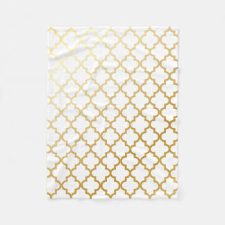 Couverture Polaire Motif marocain de trellis d'or