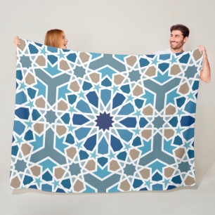 Couverture Polaire Motif marocain en carreaux