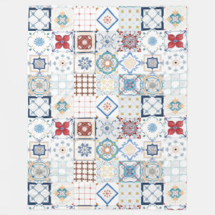 Couverture Polaire Motif marocain en carreaux