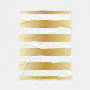 Couverture Polaire Motif métallique de rayures d'or audacieux