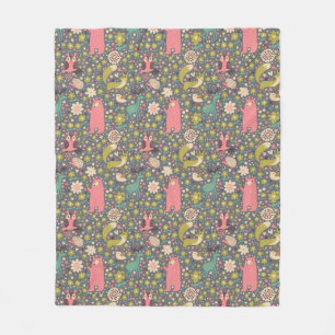 Couverture Polaire Motif mignon d'animaux de forêt