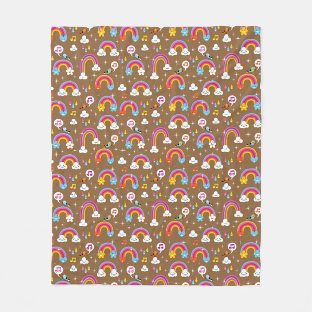 Couverture Polaire motif mignon d'arcs-en-ciel (Devant)