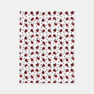 Couverture Polaire Motif mignon de coccinelle et de coeurs