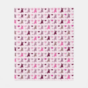 Couverture Polaire Motif mignon de filles de chaton