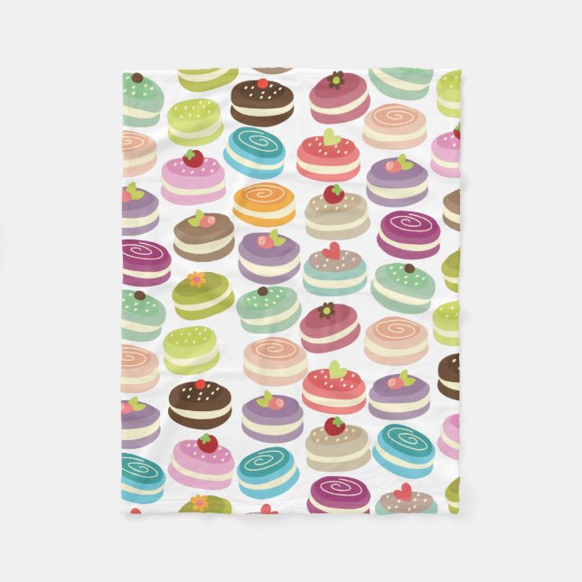 Couverture Polaire Motif mignon de Macarons (Devant)