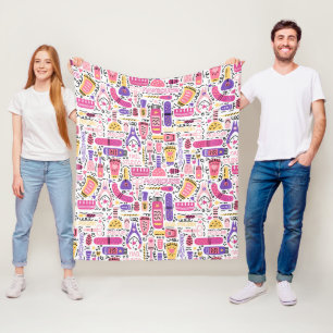Couverture Polaire Motif mignon de manucure de griffonnage