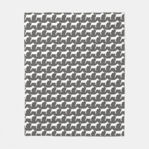 Couverture Polaire Motif miniature de silhouettes de bull-terrier