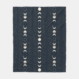 Couverture Polaire Motif minimaliste des phases lunaires avec des éto