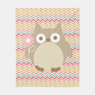 Couverture Polaire Motif moderne coloré de Chevron de hibou mignon
