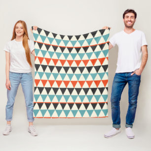 Couverture Polaire Motif moderne de triangle de la rétro moitié du