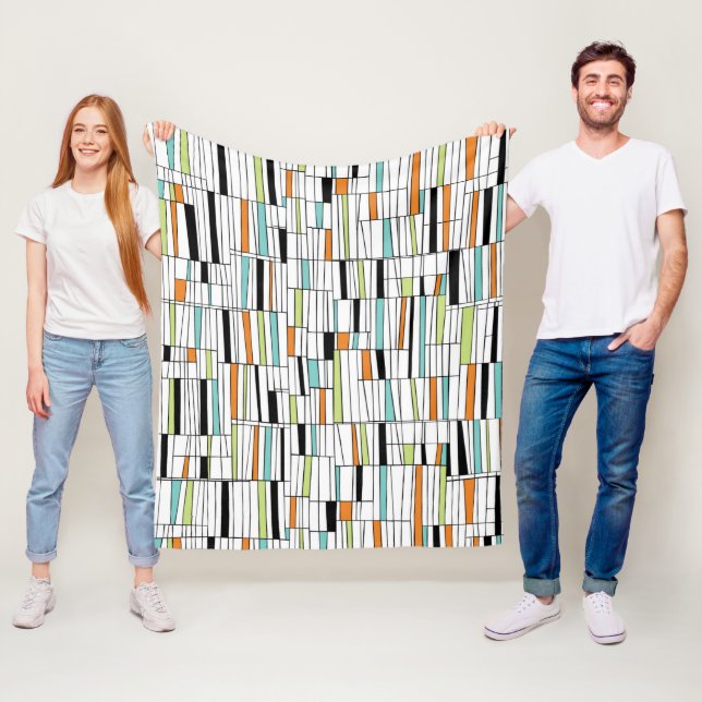 Couverture Polaire Motif moderne du milieu du siècle (En situation)