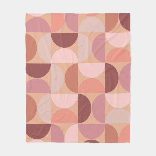 Couverture Polaire Motif moderne du milieu du siècle Peach Fuzz (Devant)