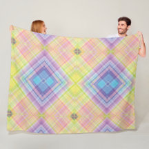 Motif moderne Tartan Vert Jaune Tan Tan Plaid.