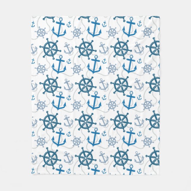 Couverture Polaire Motif nautique (Devant)