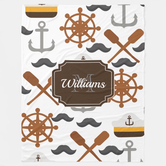 Couverture Polaire Motif nautique (Devant)