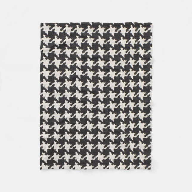 Couverture Polaire Motif noir blanc Houndstooth (Devant)