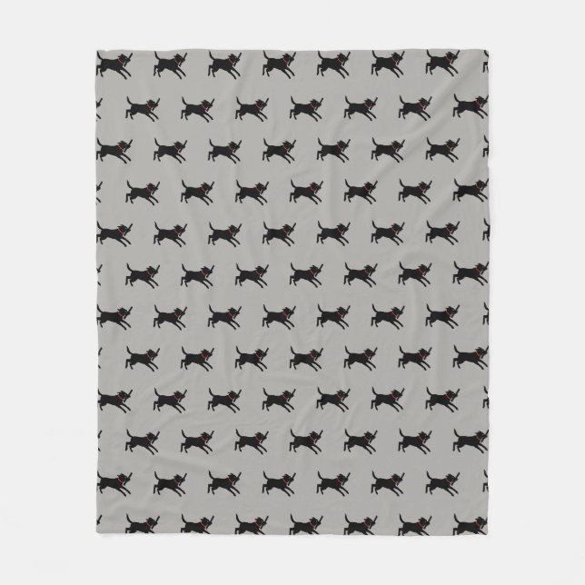 Couverture Polaire Motif noir de labrador retriever (Devant)