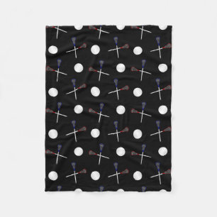 Couverture Polaire Motif noir de lacrosse