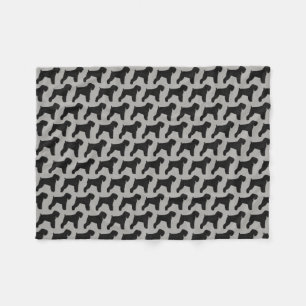 Couverture Polaire Motif noir de silhouettes de Terrier de Russe