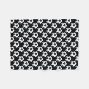 Couverture Polaire Motif noir et blanc de ballon de football
