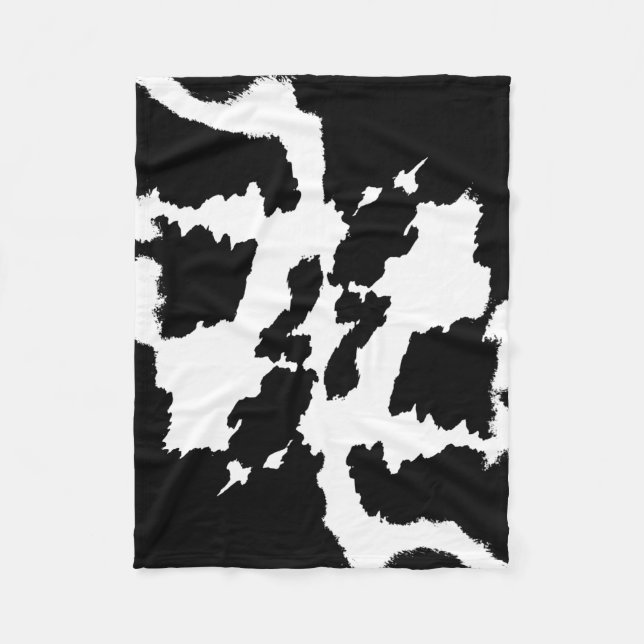 Couverture Polaire Motif noir et blanc d'impression de vache (Devant)