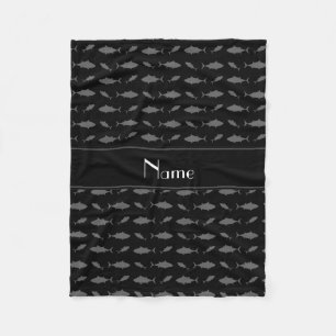 Couverture Polaire Motif noir nommé personnalisé de thon de thonine