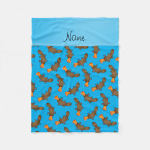 Couverture Polaire Motif nommé personnalisé d'ornithorynque de bleu