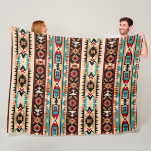 Couverture Polaire Motif occidental aztèque