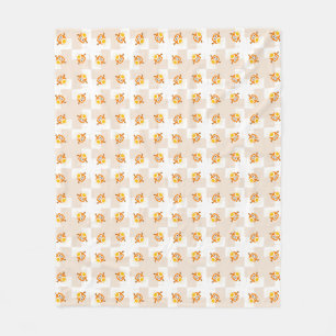 Couverture Polaire Motif orange d'illustration de hibou
