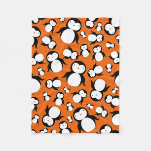 Couverture Polaire Motif orange mignon de pingouin