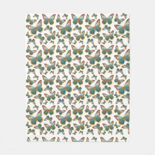 Couverture Polaire Motif papillon bleu dégradé