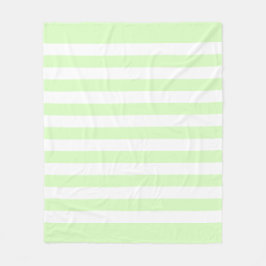 Couverture Polaire Motif pastel vert citron et lignes blanches