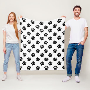 Couverture Polaire Motif Paw Pet Pet Pet Pet Noir Et Blanc