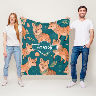 Couverture Polaire Motif personnalisé couleur Hyena Pastel
