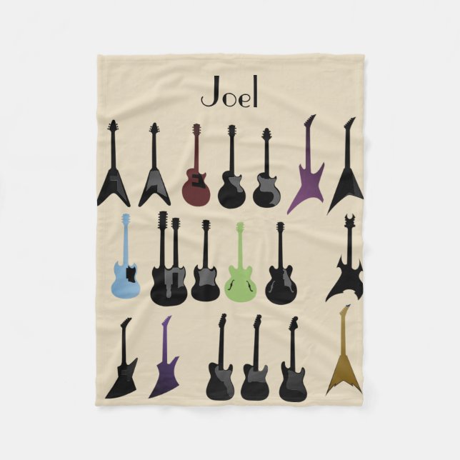 Couverture Polaire Motif personnalisé d'impression de guitare (Devant)