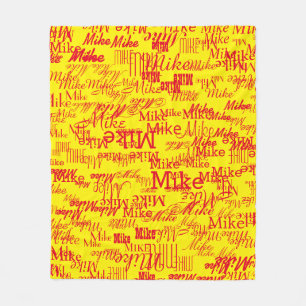 Couverture Polaire Motif personnalisé Noms rouges estampillé partout
