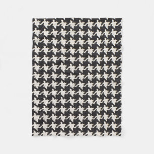 Couverture Polaire Motif Pied-de-Poule Noir Blanc