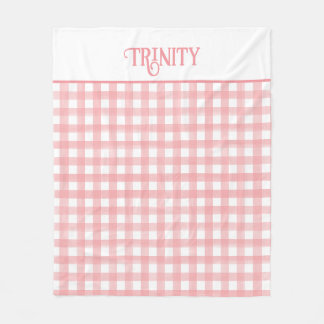 Couverture Polaire Motif Plaid classique rose et blanc En vichy