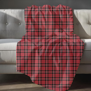Couverture Polaire Motif Plaid Classique Rouge Et Noir
