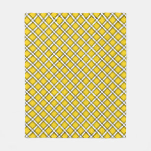 Couverture Polaire Motif plaid jaune et blanc