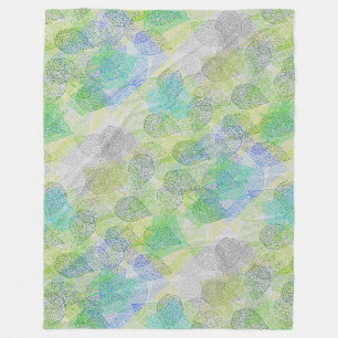 Couverture Polaire motif plante A02.b Feuille LGrey BG